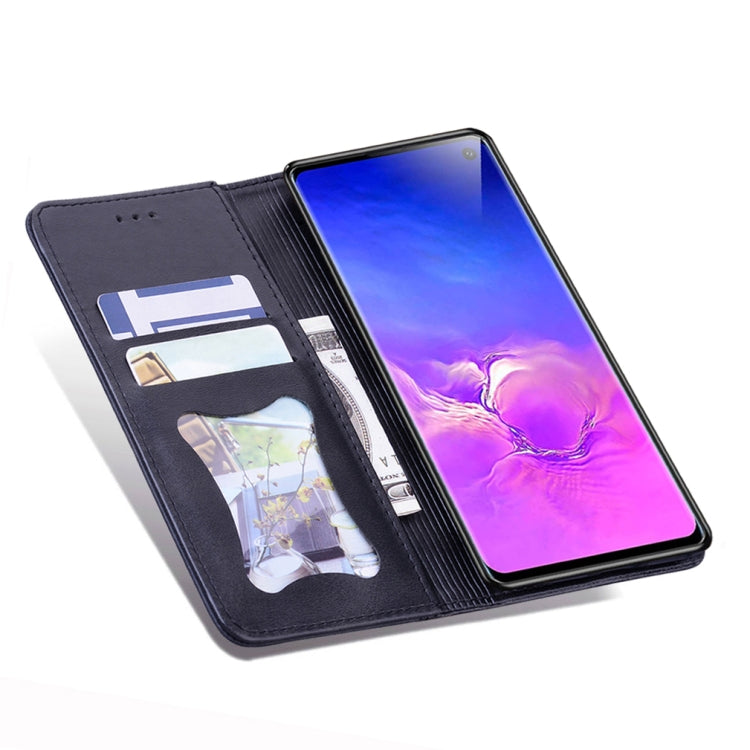 For Samsung Galaxy S10+ Business Stitching Horizontal Flip Leather Case with Double Folding & Bracket & Card Slots & Photo Frame & Wallet