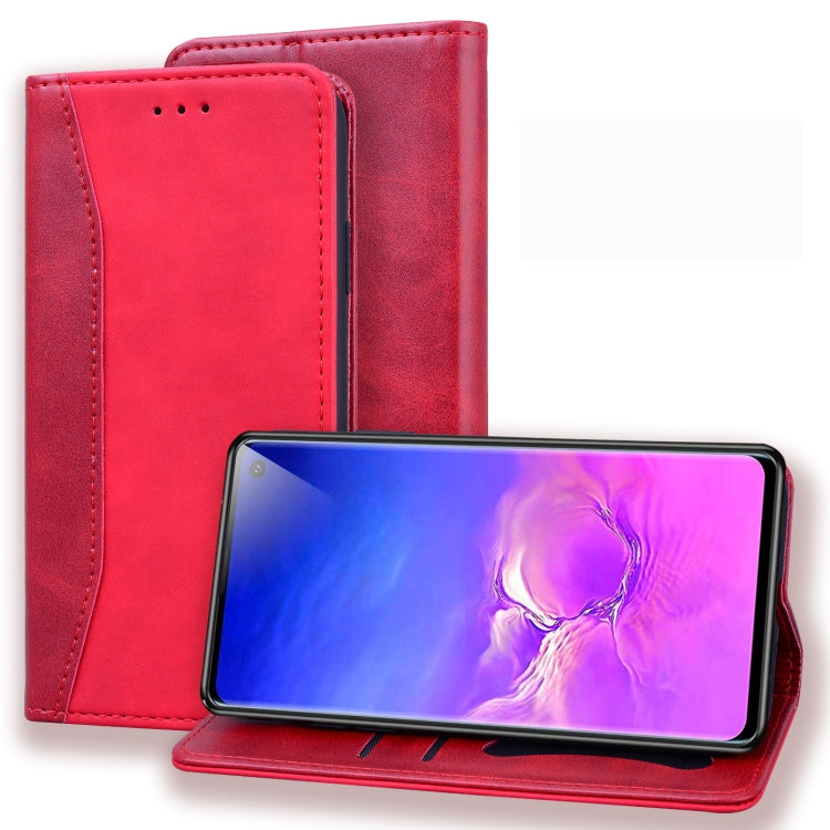 For Samsung Galaxy S10+ Business Stitching Horizontal Flip Leather Case with Double Folding & Bracket & Card Slots & Photo Frame & Wallet