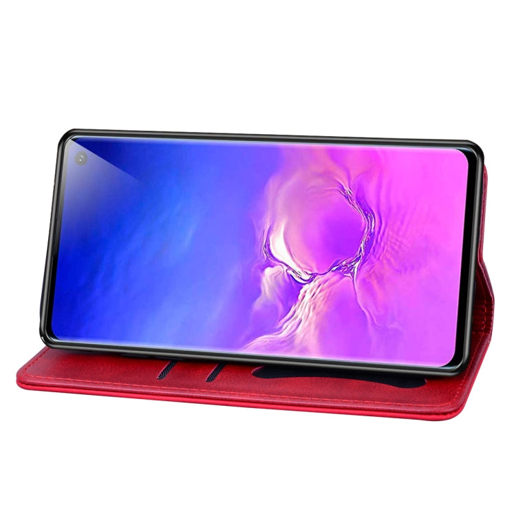 For Samsung Galaxy S10+ Business Stitching Horizontal Flip Leather Case with Double Folding & Bracket & Card Slots & Photo Frame & Wallet
