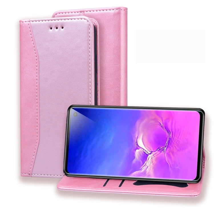 For Samsung Galaxy S10+ Business Stitching Horizontal Flip Leather Case with Double Folding & Bracket & Card Slots & Photo Frame & Wallet