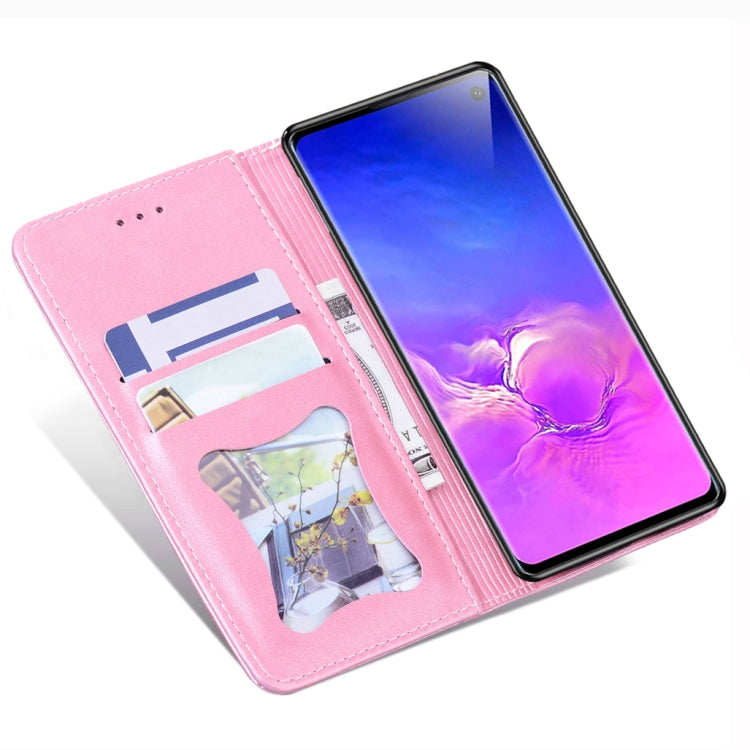 For Samsung Galaxy S10+ Business Stitching Horizontal Flip Leather Case with Double Folding & Bracket & Card Slots & Photo Frame & Wallet