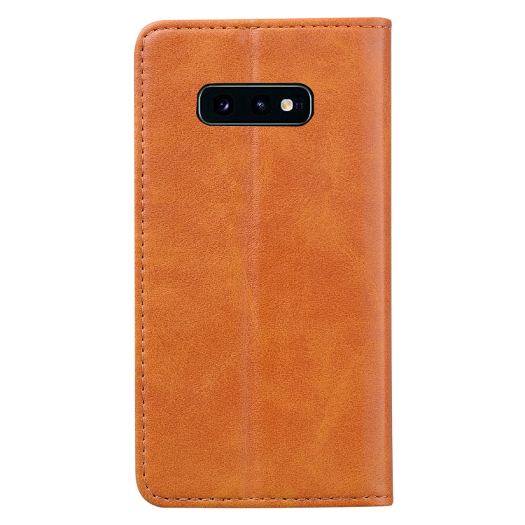 For Samsung Galaxy S10E Business Stitching Horizontal Flip Leather Case with Double Folding & Bracket & Card Slots & Photo Frame & Wallet