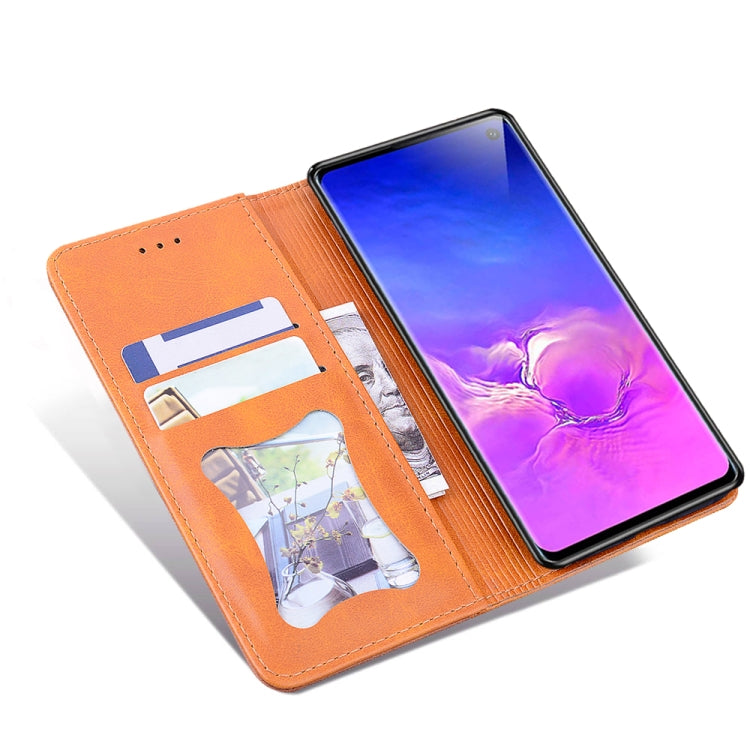For Samsung Galaxy S10E Business Stitching Horizontal Flip Leather Case with Double Folding & Bracket & Card Slots & Photo Frame & Wallet