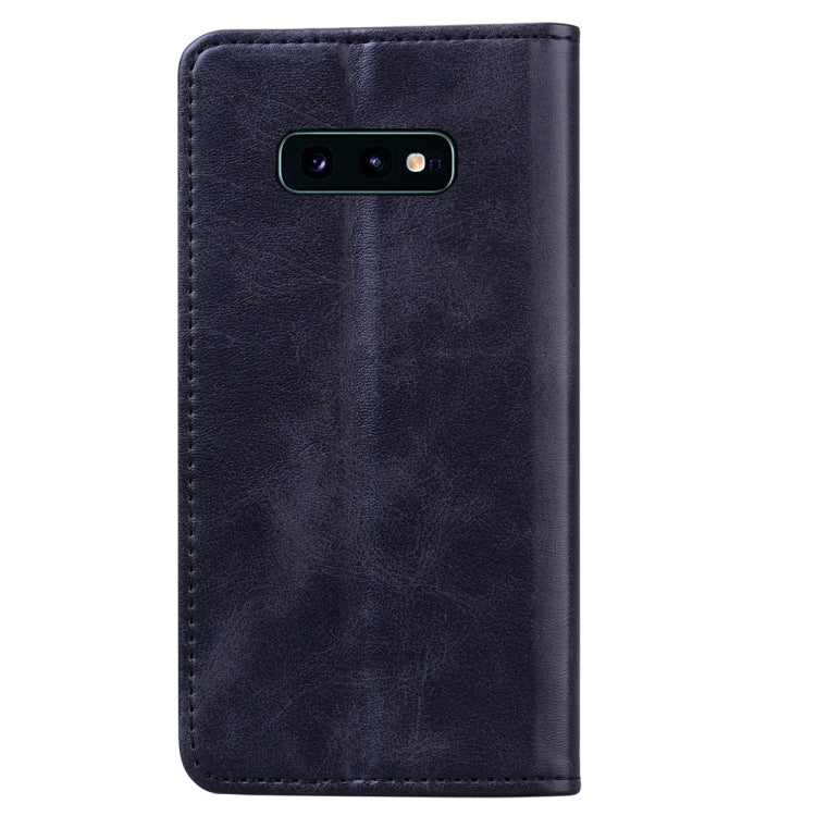 For Samsung Galaxy S10E Business Stitching Horizontal Flip Leather Case with Double Folding & Bracket & Card Slots & Photo Frame & Wallet
