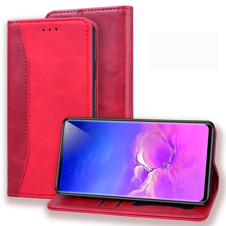 For Samsung Galaxy S10E Business Stitching Horizontal Flip Leather Case with Double Folding & Bracket & Card Slots & Photo Frame & Wallet