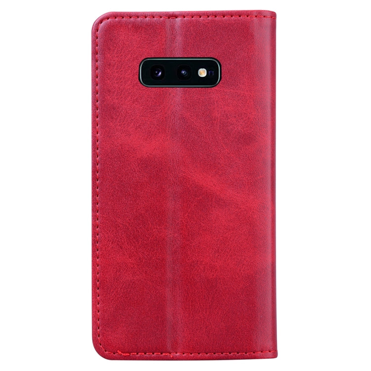 For Samsung Galaxy S10E Business Stitching Horizontal Flip Leather Case with Double Folding & Bracket & Card Slots & Photo Frame & Wallet