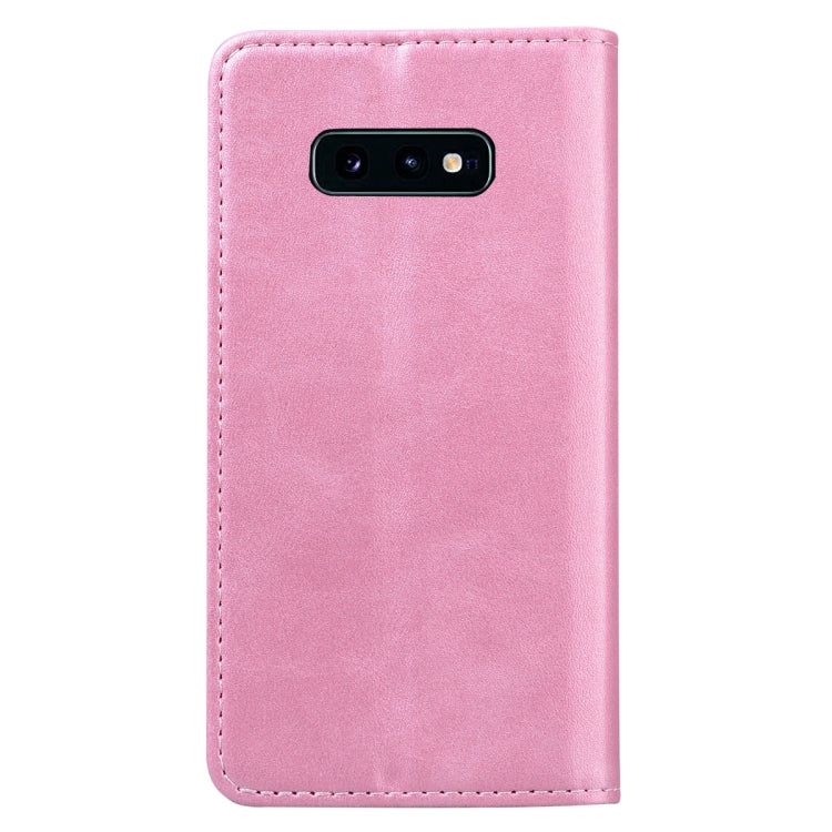 For Samsung Galaxy S10E Business Stitching Horizontal Flip Leather Case with Double Folding & Bracket & Card Slots & Photo Frame & Wallet