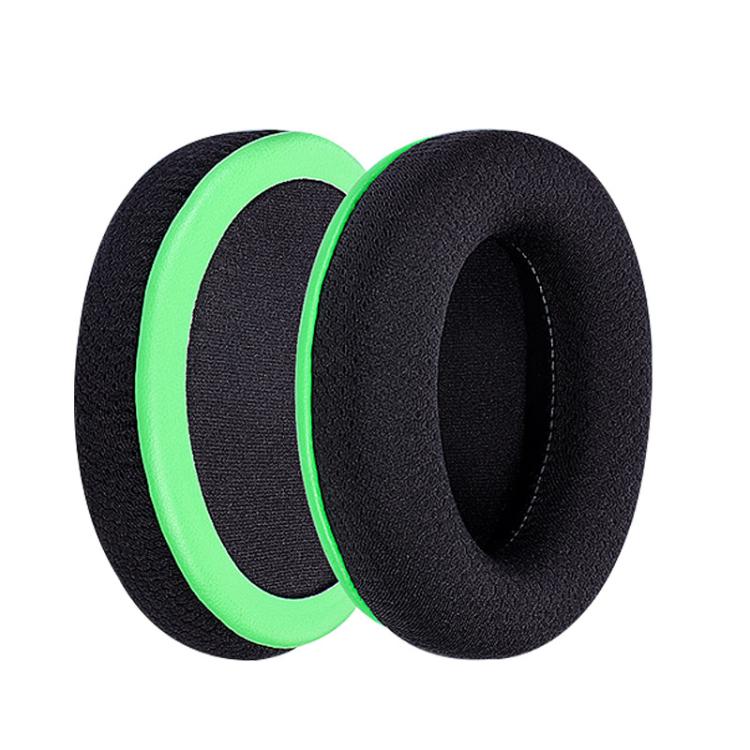 2pcs Insert Replacement Earpads For Razer Kaira, Material:Football Net Fabric - Black Green