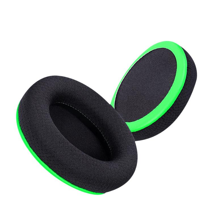 2pcs Insert Replacement Earpads For Razer Kaira, Material:Football Net Fabric - Black Green