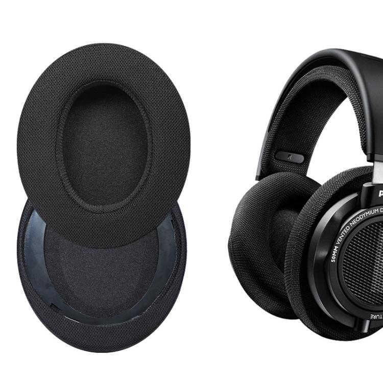 2pcs Lambskin Punching Splicing Earphone Replacement Earpads Pads For Philips SHP9500 - Black