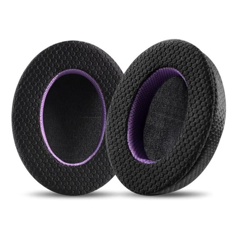 2 Pack Breathable Mesh Earphone Replacement Earpads Pads For Philips SHP9500 - Black Purple