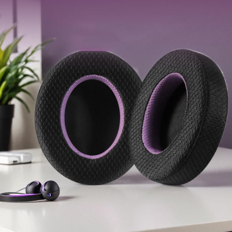 2 Pack Breathable Mesh Earphone Replacement Earpads Pads For Philips SHP9500 - Black Purple
