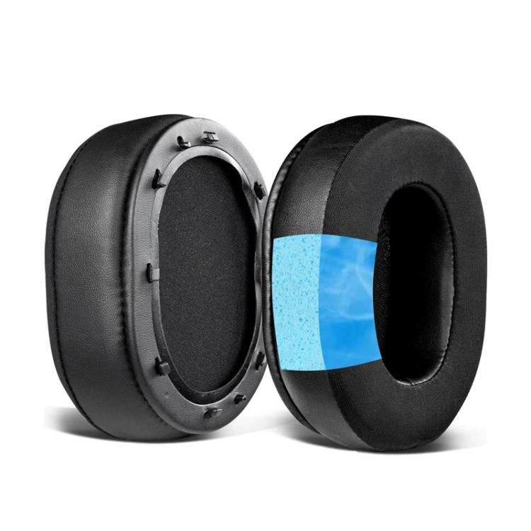2pcs Push Snap-on Replacement Earpads For Razer BlackShark  V2 / V2 Pro, Material:Protein Leather Ice Silk Fabric - Black