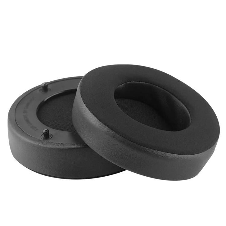 1 Pair Push Snap-on Replacement Earpads For Razer ManOWar 7.1, Material:Protein Leather Ice Silk Fabric - Black