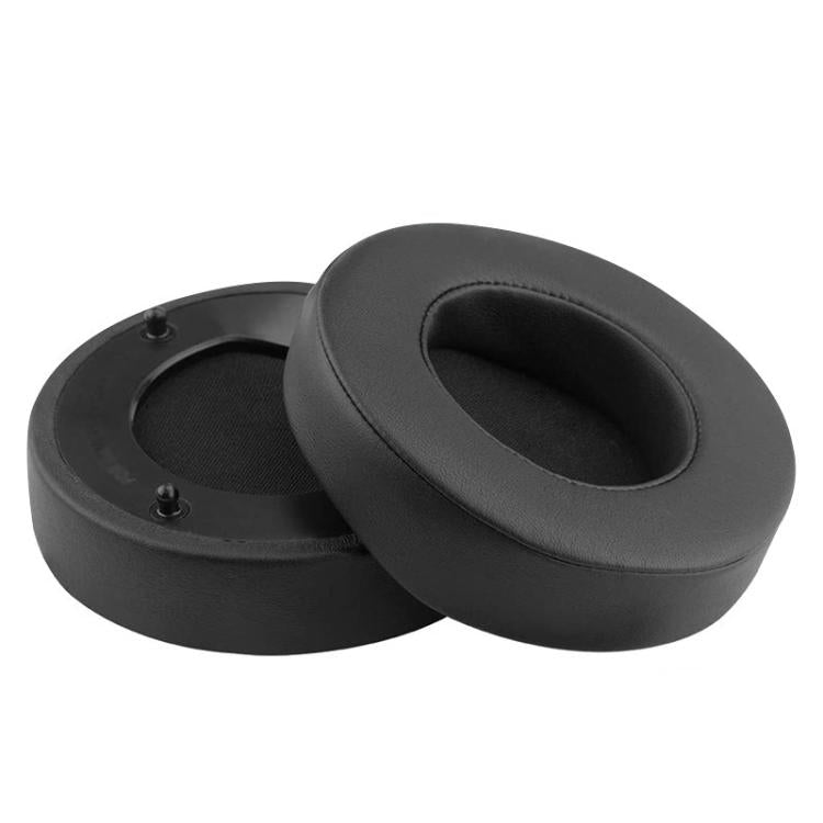 1 Pair Push Snap-on Replacement Earpads For Razer ManOWar 7.1, Material:Protein Leather - Black