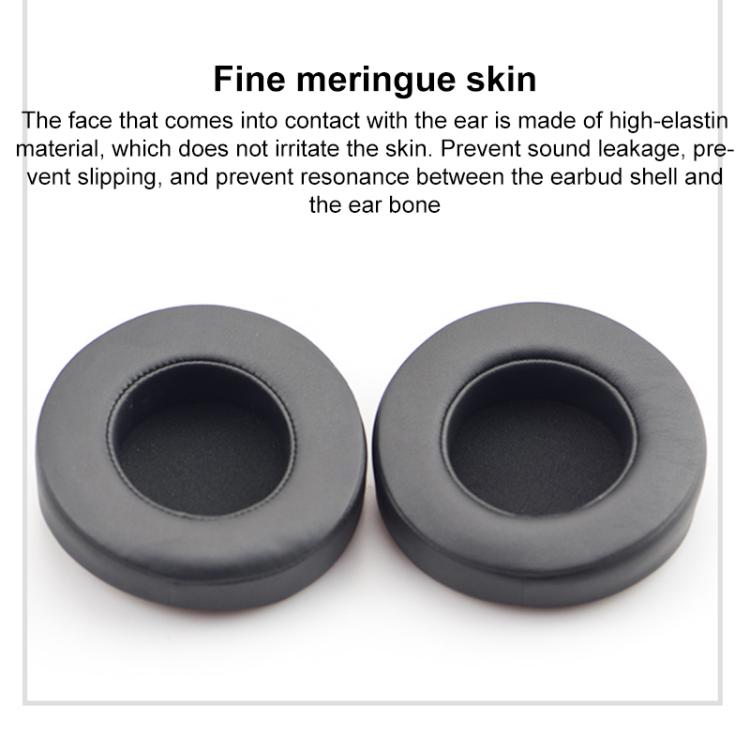 1 Pair Push Snap-on Replacement Earpads For Razer ManOWar 7.1, Material:Protein Leather - Black