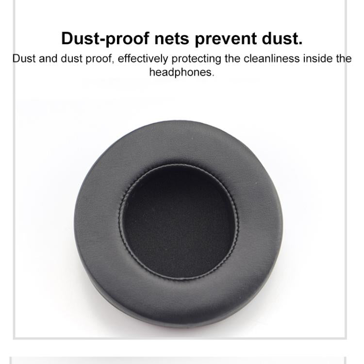 1 Pair Push Snap-on Replacement Earpads For Razer ManOWar 7.1, Material:Protein Leather - Black