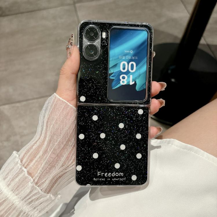 For OPPO Find N2 Flip Glitter Powder Dots Pattern Phone Case