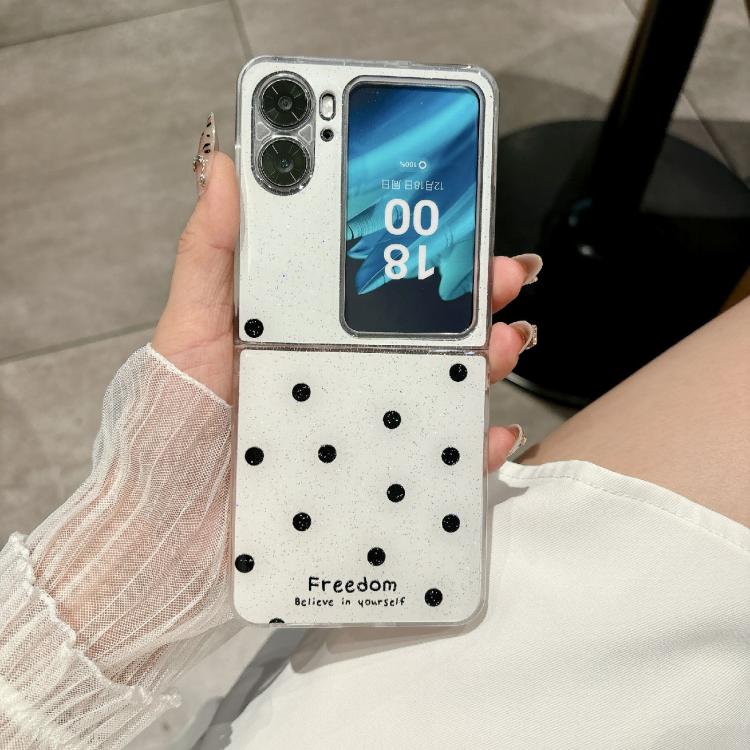For OPPO Find N2 Flip Glitter Powder Dots Pattern Phone Case