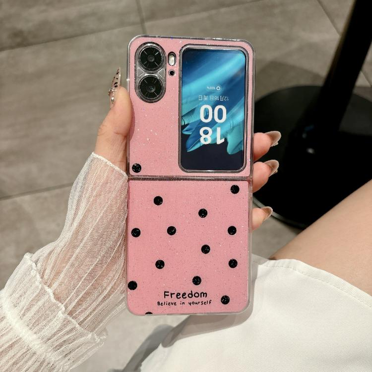 For OPPO Find N2 Flip Glitter Powder Dots Pattern Phone Case