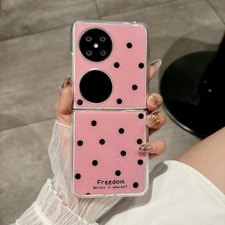 For Huawei P50 Pocket Glitter Powder Dots Pattern Phone Case