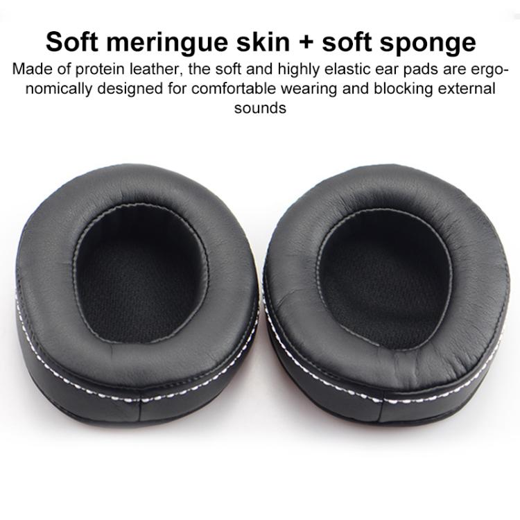 For DENON AH-D600 / D7100 1 Pair Insert Lambskin Replacement Earpads - Black