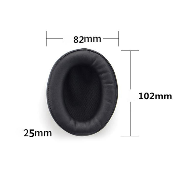2pcs Push-on Replacement Earpads For DENON AH D1100 / AH-NC800, Material:Protein Leather - Black
