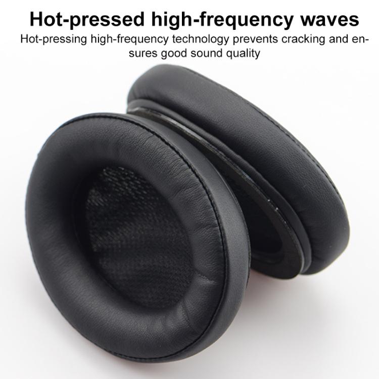 2pcs Push-on Replacement Earpads For DENON AH D1100 / AH-NC800, Material:Protein Leather - Black