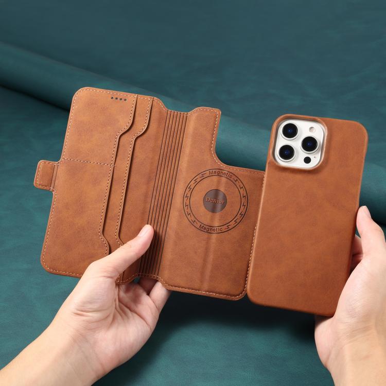 For iPhone 16 Pro Denior B07 MagSafe Detachable Leather Phone Case