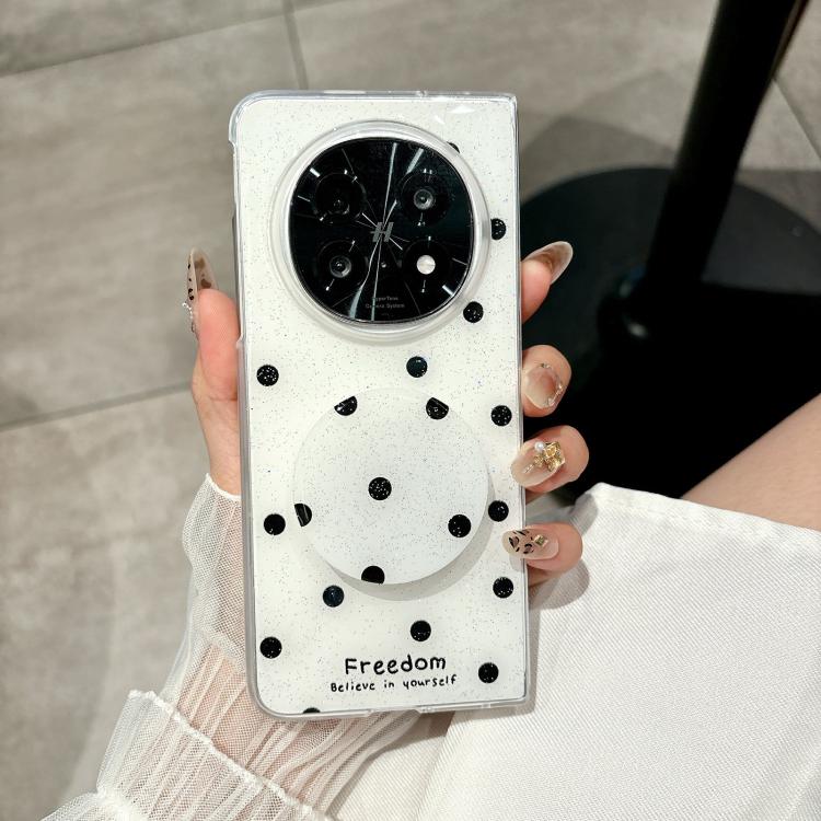 For OPPO Find N5 Glitter Powder Dots Pattern Phone Case with Holder