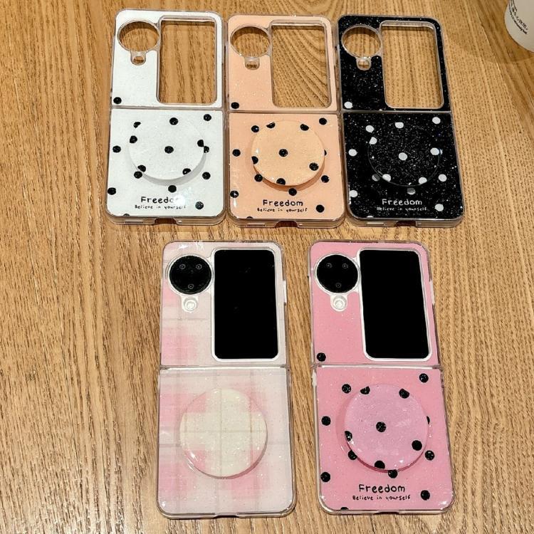 For OPPO Find N3 Flip Glitter Powder Dots Pattern Phone Case with Holder