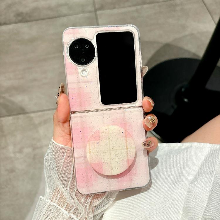 For OPPO Find N3 Flip Glitter Powder Dots Pattern Phone Case with Holder