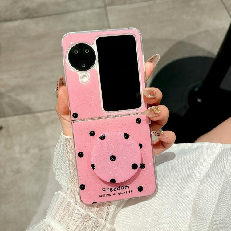 For OPPO Find N3 Flip Glitter Powder Dots Pattern Phone Case with Holder