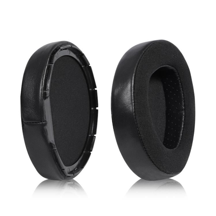 2pcs Snap-on Replacement Earpads For Sennheiser HD700, Material:Lambskin + Flannel Stitching - Black