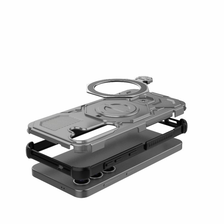For Samsung Galaxy S25 5G J-20 Solid Color MagSafe Magnetic TPU+PC Phone Case