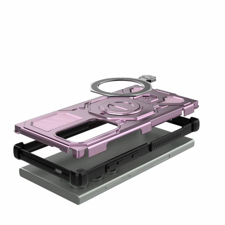 For Samsung Galaxy S24 Ultra 5G J-20 Solid Color MagSafe Magnetic TPU+PC Phone Case