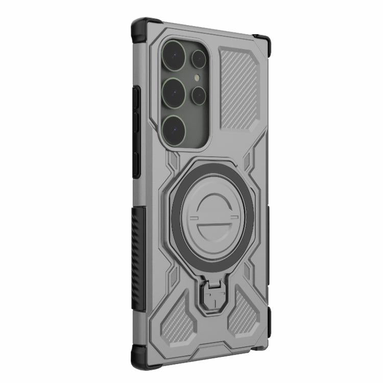For Samsung Galaxy S24 Ultra 5G J-20 Solid Color MagSafe Magnetic TPU+PC Phone Case