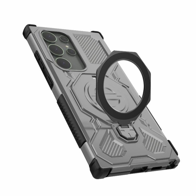 For Samsung Galaxy S24 Ultra 5G J-20 Solid Color MagSafe Magnetic TPU+PC Phone Case