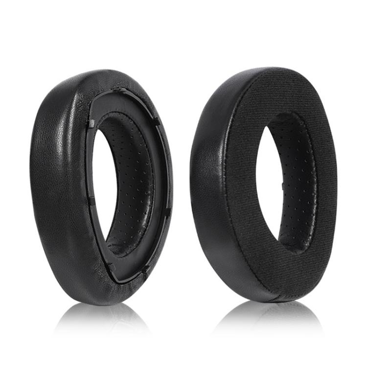 1 Pair Snap-on Replacement Earpads For Sennheiser HD800 / HD800S, Material:Lambskin + Flannel Stitching - Black