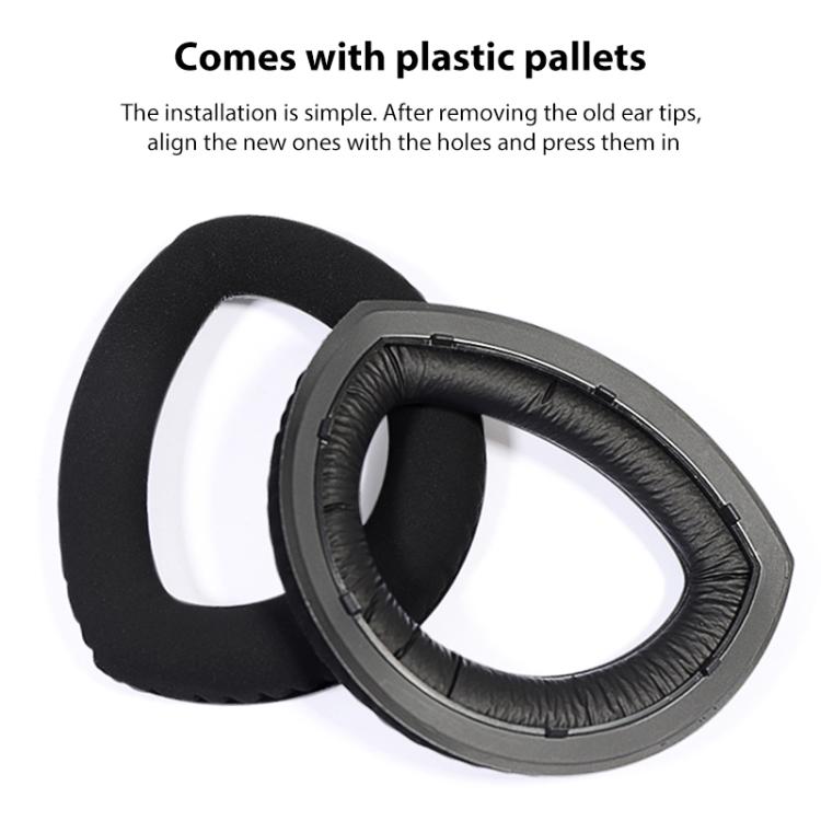 1 Pair Snap-on Replacement Earpads For Sennheiser HD800 / HD800S, Material:Lambskin Stitching - Black