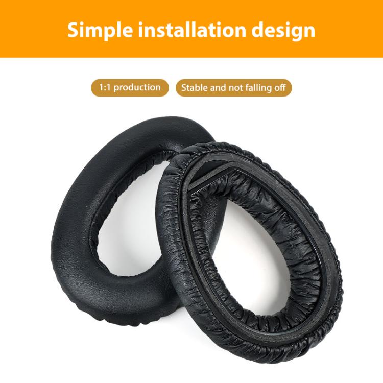 2pcs Snap-on Replacement Earpads For Sennheiser PXC550 / PXC480 / MB660, Material:Flannel - Black