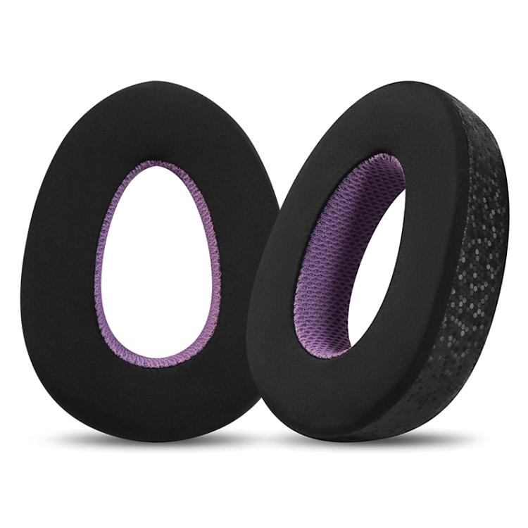 2pcs Snap-on Replacement Earpads For Sennheiser PXC550 / PXC480 / MB660, Material:Magic Ice Leather - Black Purple