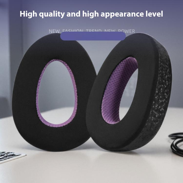 2pcs Snap-on Replacement Earpads For Sennheiser PXC550 / PXC480 / MB660, Material:Magic Ice Leather - Black Purple