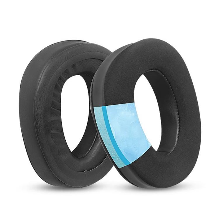 2pcs Insert Protein Leather Ice Silk Cloth Replacement Earpads For Sennheiser GSP370 / GSP300 / GSP350 / GSP305 / GSP301 - Black