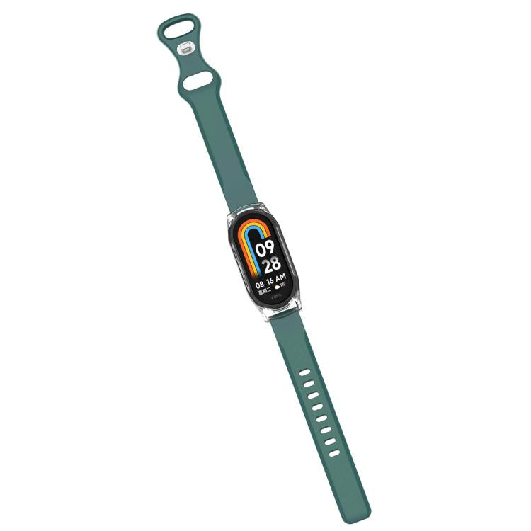 For Xiaomi Mi Band 8 Butterfly Buckle Silicone Watch Band with Transparent Case