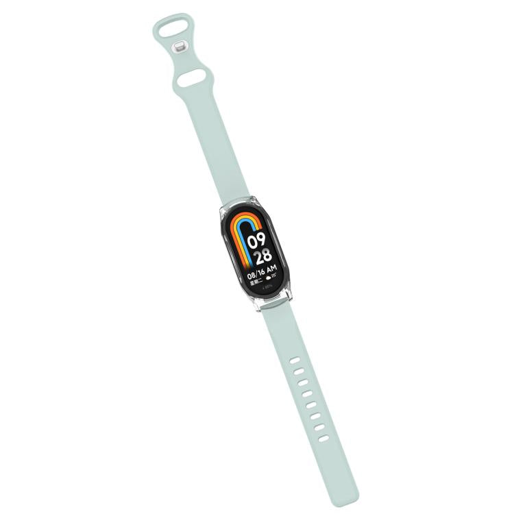 For Xiaomi Mi Band 8 Butterfly Buckle Silicone Watch Band with Transparent Case