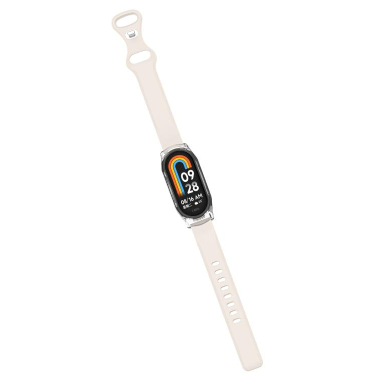For Xiaomi Mi Band 8 Butterfly Buckle Silicone Watch Band with Transparent Case