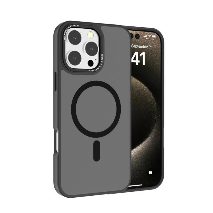 For iPhone 16 Pro Max Kalebol Metal Lens Frame MagSafe Frosted PC Phone Case