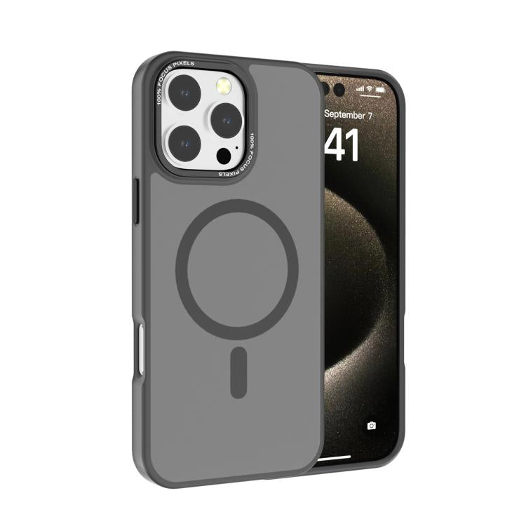 For iPhone 16 Pro Max Kalebol Metal Lens Frame MagSafe Frosted PC Phone Case
