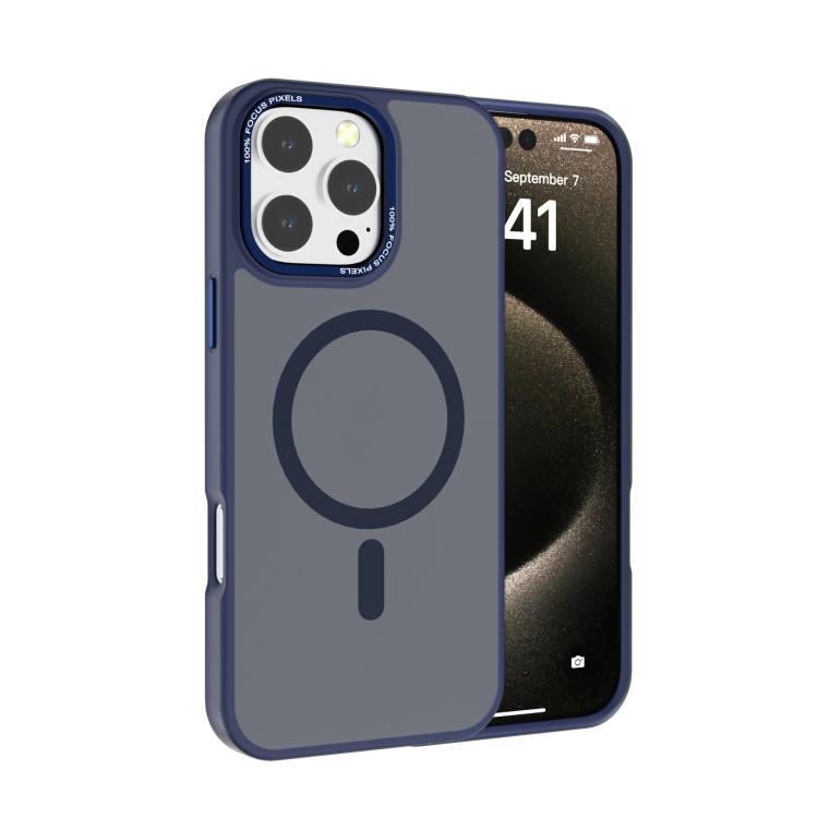 For iPhone 16 Pro Kalebol Metal Lens Frame MagSafe Frosted PC Phone Case